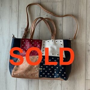 Desigual Multicolor Studded Tote Bag